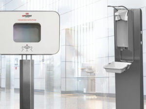 Händehygiene-Station mit Desinfektionsmittelspender