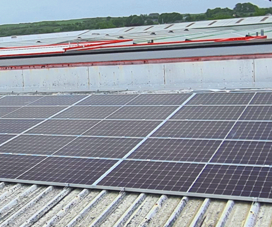 Creating renewable energy sources with a solar array at our plant in Ballymote, Ireland.
