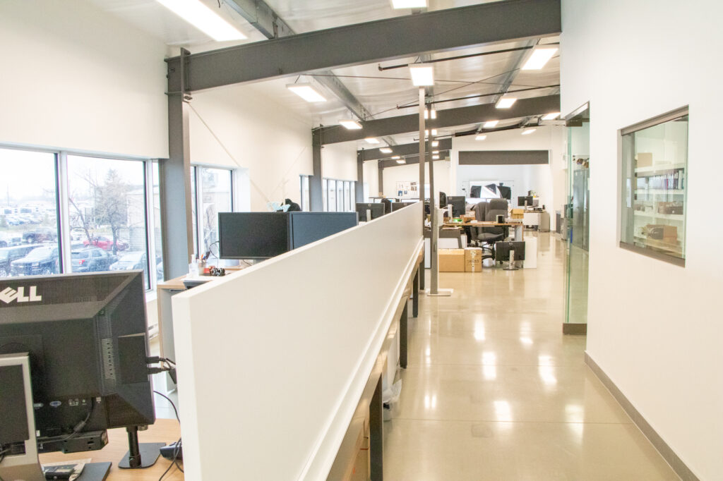 The newly built offices where the engineering, design, and marketing teams work on custom designs for OPHARDT's partner companies.